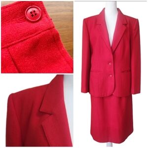 VINTAGE LESLIE FAY WOOL BLEND 2-PIECE SUIT JACKET SKIRT SIZE 10 EUC
